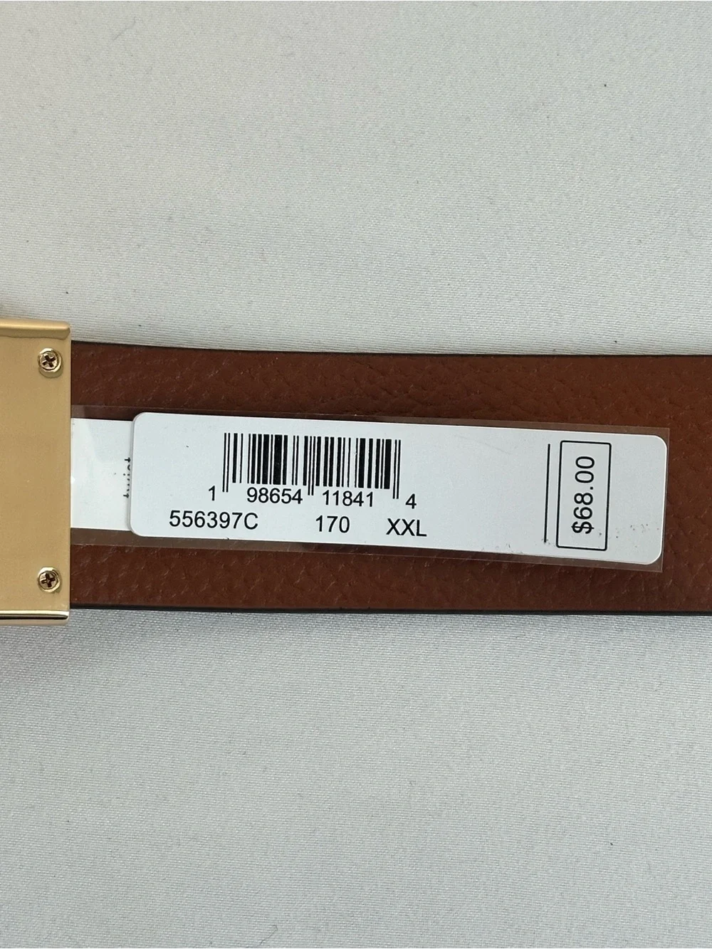 Michael Kors Reversible MK Logo Belt in White Logo and Brown